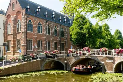 Historic university on the canal, Leiden